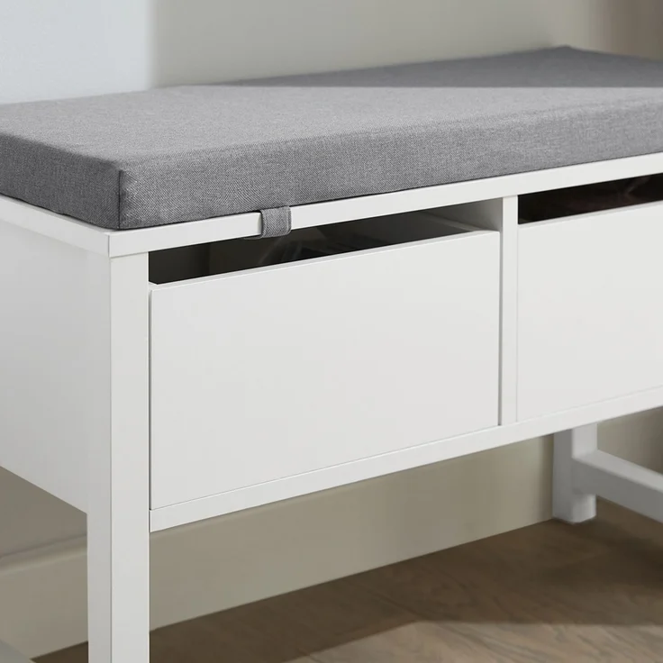 SoBuy FSR88-W Schuhbank, MDF, Lackiert, Weiß, 72 x 46 x 30 cm – Bild 8