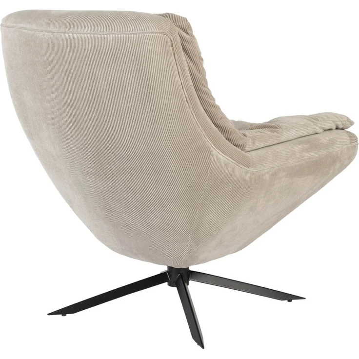 DutchBone Drehbarer Lounge Sessel VINCE Cordstoff Beige 69x81x82 cm – Bild 7