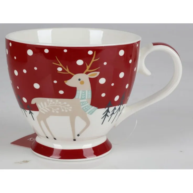 Weihnachten XXL Kaffeetasse 400 ml | große Weihnachtstasse mit Motiv | Becher für Kaffee, Tee, Kakao & Glühwein | Geschirr & Geschenkidee | 24er Set