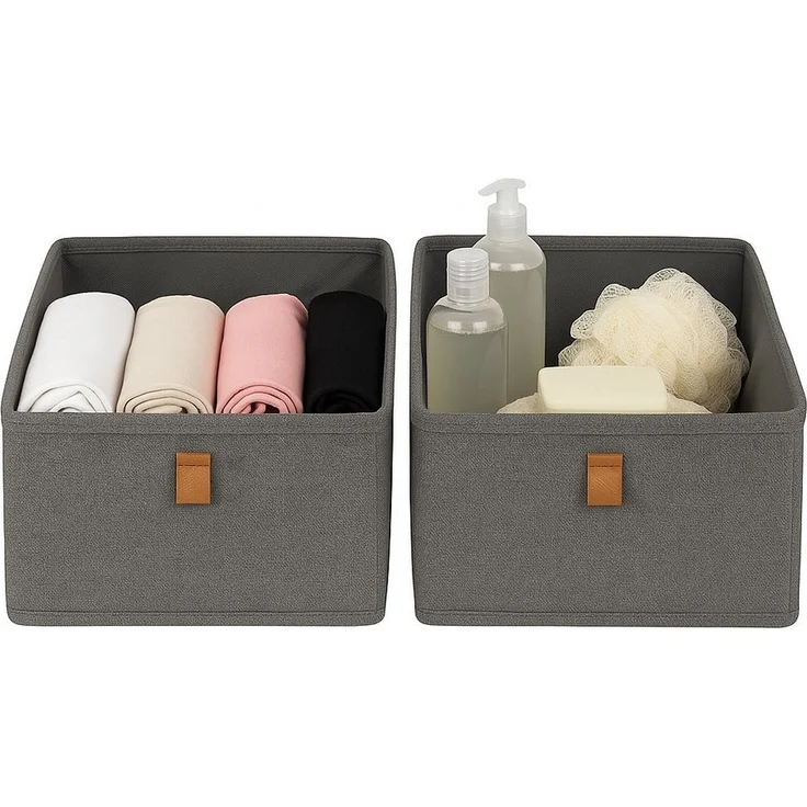 hausleben Organizer Aufbewahrungsboxen 2er Set (2 St), Verstärkte Ordnungsboxen aus Leinen-Polyester – Bild 5