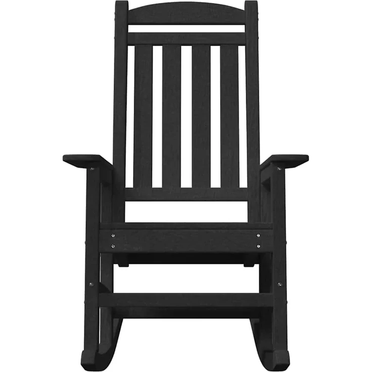 vidaXL Schaukelstuhl für den Garten Schwarz 92 x 70 x 108cm HDPE 42006615 – Bild 3
