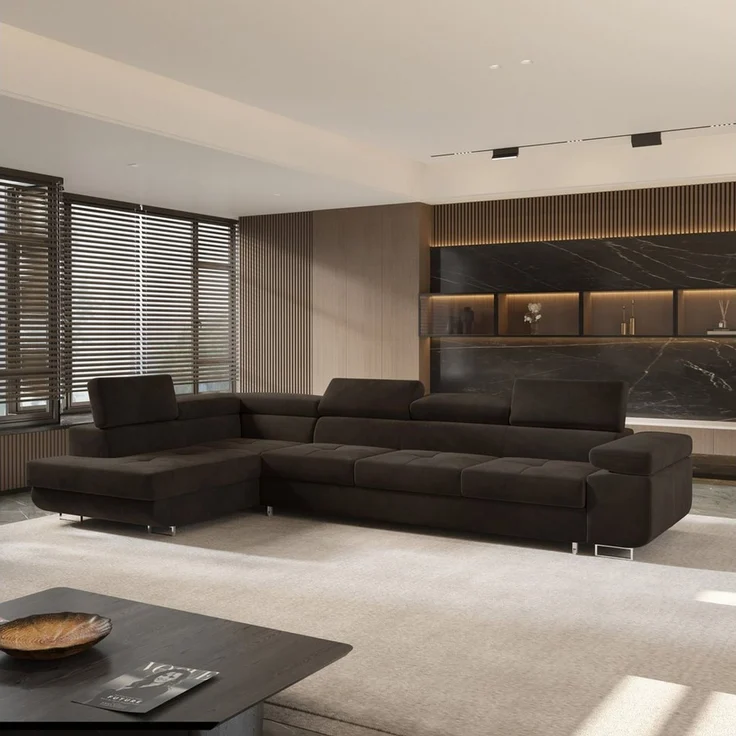 Masseno Ecksofa VICENTE mit Schlaffunktion L-Form, Sofa mit Bettkasten – Bild 1
