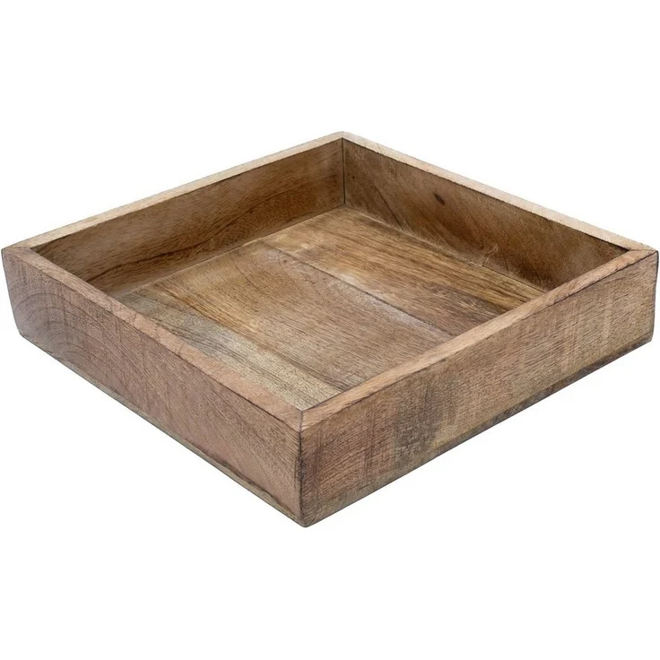 Spetebo Dekotablett Mango Servier Tablett quadratisch - 25 cm (Packung, 1 tlg), Deko Holz Schale eckig – Bild 5