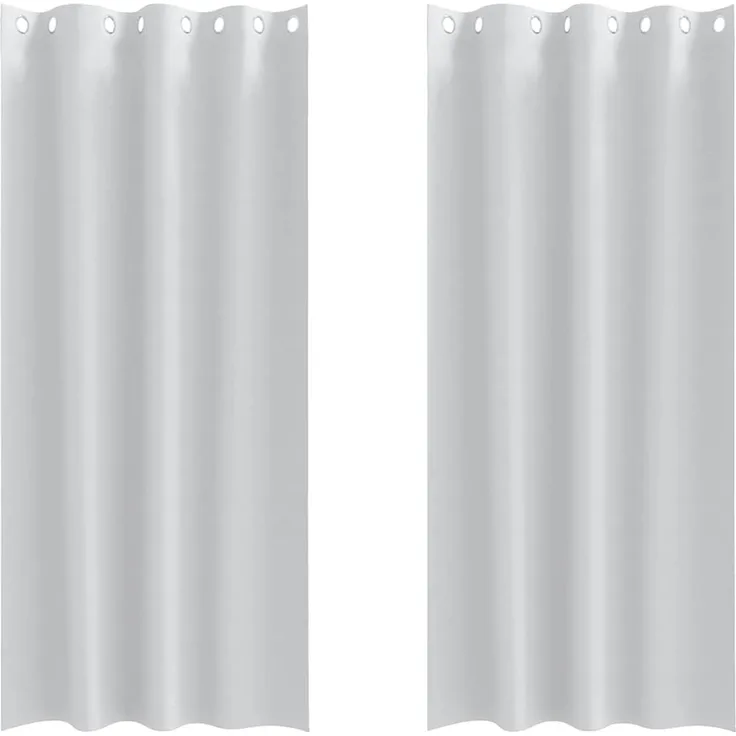 Verdunkelungs-Vorhänge | für Wohnzimmer & Schlafzimmer mit Ringen 2 pcs Helles Grau