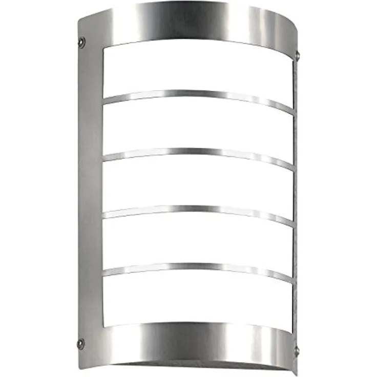 Außenwandleuchte, 1 x E27/75W, Edelstahl, mit Gitter Edelstahl mit Gitter