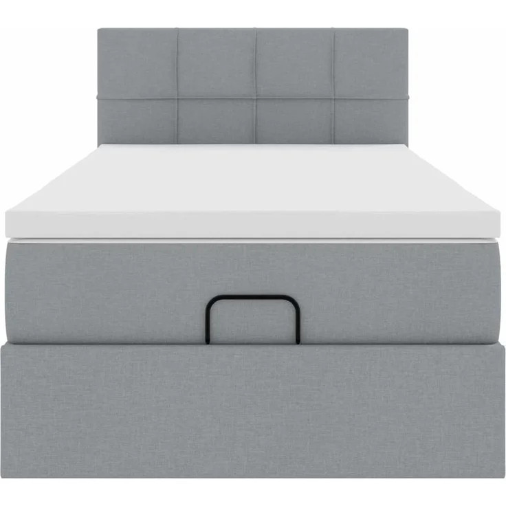 vidaXL Ottoman-Bett mit Matratze Hellgrau 100x200 cm Stoff 3311435 – Bild 5