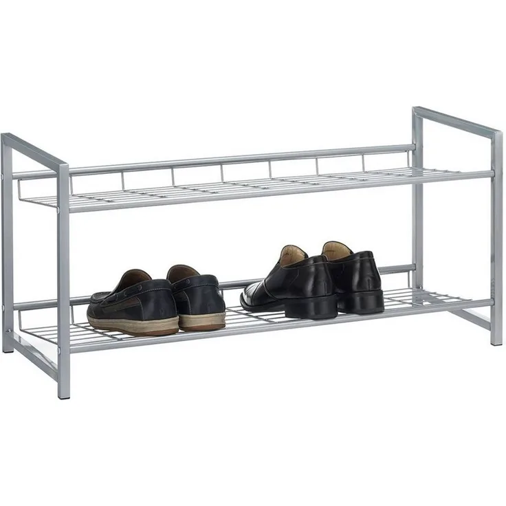 CARO-Möbel Schuhregal SYSTEM, Schuhregal Schuhablage Schuhbank Schuh Ständer Aufbewahrung silber lac