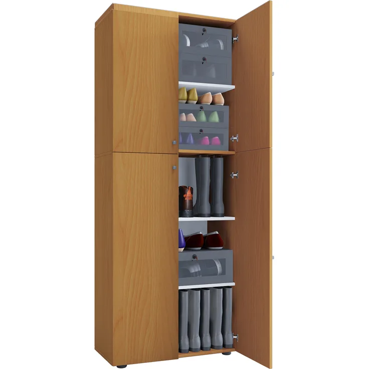 VCM Schuhschrank Lona 914110 Buche B. 70 x H. 184 x T. 40 cm