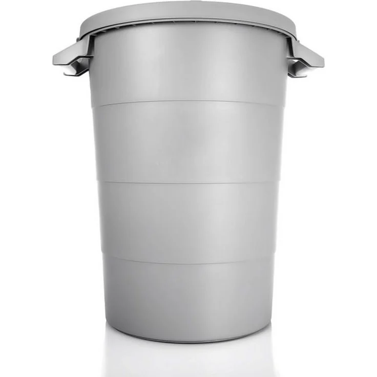 BigDean wetterfeste Universaltonne mit Deckel und 2 stabilen Tragegriffen 80 Liter GRAU - Regentonne Mülleimer - Indoor und Outdoor geeignet - Made in Europe – Bild 4