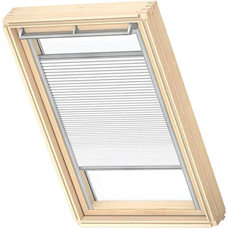 Velux Dachfensterplissee FHC F06 1045S, Wabenplissee in Weiß mit Aluminium Schiene, manuell verstellbar zur Verdunkelung und Sichtschutz