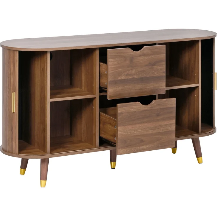 3-teiliges Wohnzimmerset 175cm×38cm×45cm – Couchtisch mit Hubplatte, TV-Schrank und Sideboard in Nussbaum – Bild 5