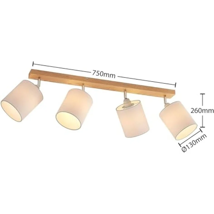 Lindby Deckenstrahler Imarin, Holz IP20, 4 x 15 W LED – Bild 4
