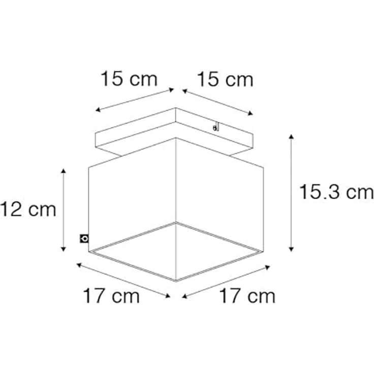Qazqa Modern Deckenleuchte VT, quadratische Deckenlampe in Schwarz-Gold, dimmbar, E27-Fassung, 17 cm, ideal für Flur, Schlafzimmer und Wohnzimmer – Bild 4