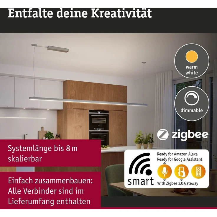 Paulmann Einspeisung für Lichtleiste Linion Power Box 144 W Kunststoff chrom matt – Bild 3