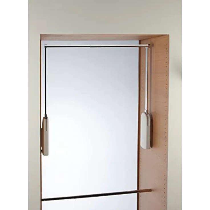 Servetto Kleiderlift i3 elektrisch, mit ausziehbarer Kleiderstange 750-1200mm, Tragkraft 17kg, Kunststoff/Stahl, weiß/verchromt, mit Fernbedienung