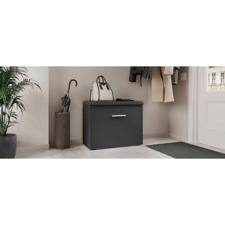 KOMTO Schuhregal Schuhbank mit Sitzfläche und Klappe – Bild 3