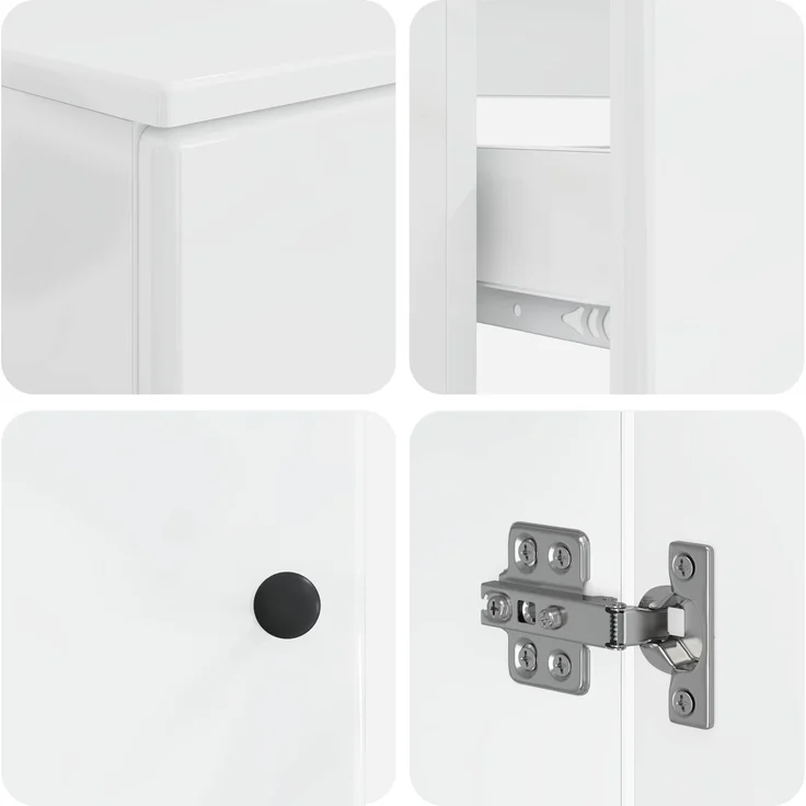 vidaXL 3-teiliges Badezimmer-Schranksystem BREDA Hochglanz Weiß 3417805 – Bild 6