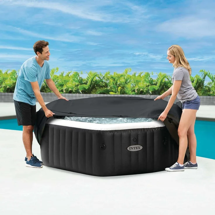 INTEX Spa-Abdeckung Dunkelgrau 211 x 211 cm PVC und PU 42035644 – Bild 1