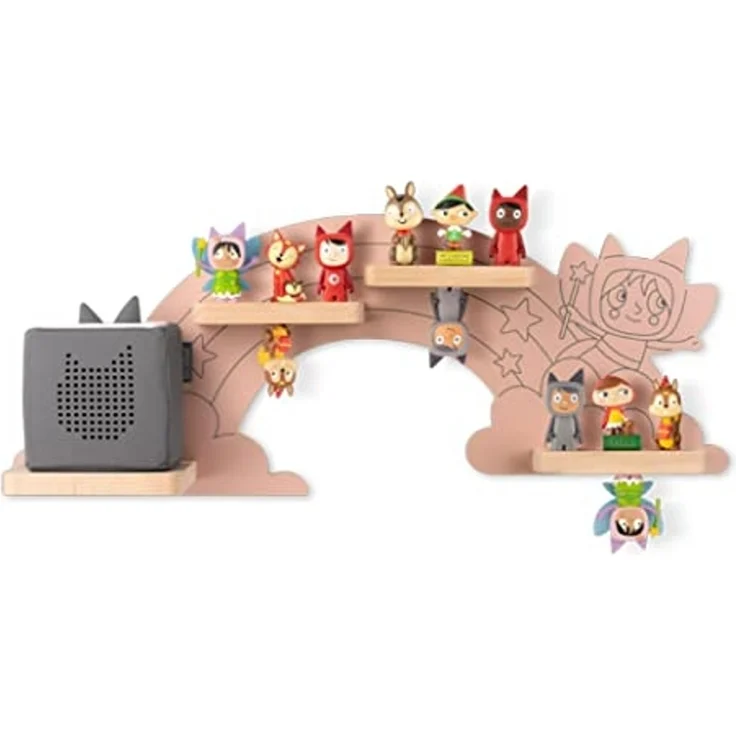 Tonies Toniebox Regal Wandregal - Hinter dem Regenbogen, Feenrosa, Massivholz, Buche – Bild 1