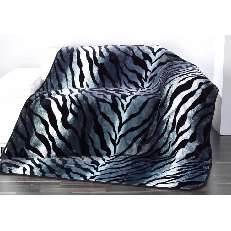 Gözze - Erstklassige Kuscheldecke, Cashmere Feeling, Hohes Stoffgewicht 500 g/m², 150x200 cm - Sibirischer Schneetiger