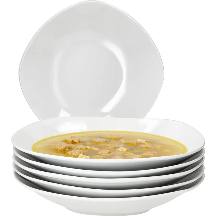 6er Set Lotta Suppenteller weiß 400ml Porzellan