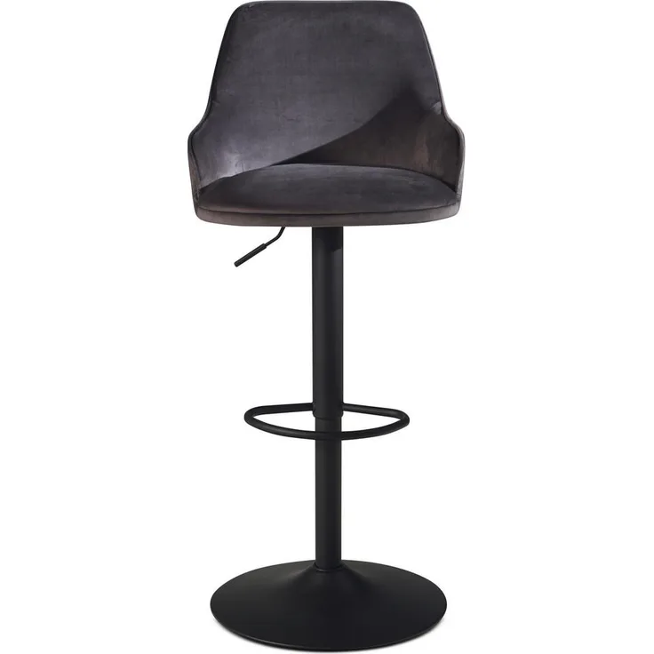 MID.YOU Barhocker Grau, Textil, 360° drehbare Sitzfläche, 45x106x45 cm, Esszimmermöbel