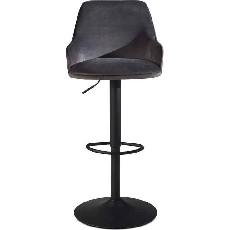 MID.YOU Barhocker Grau, Textil, 360° drehbare Sitzfläche, 45x106x45 cm, Esszimmermöbel