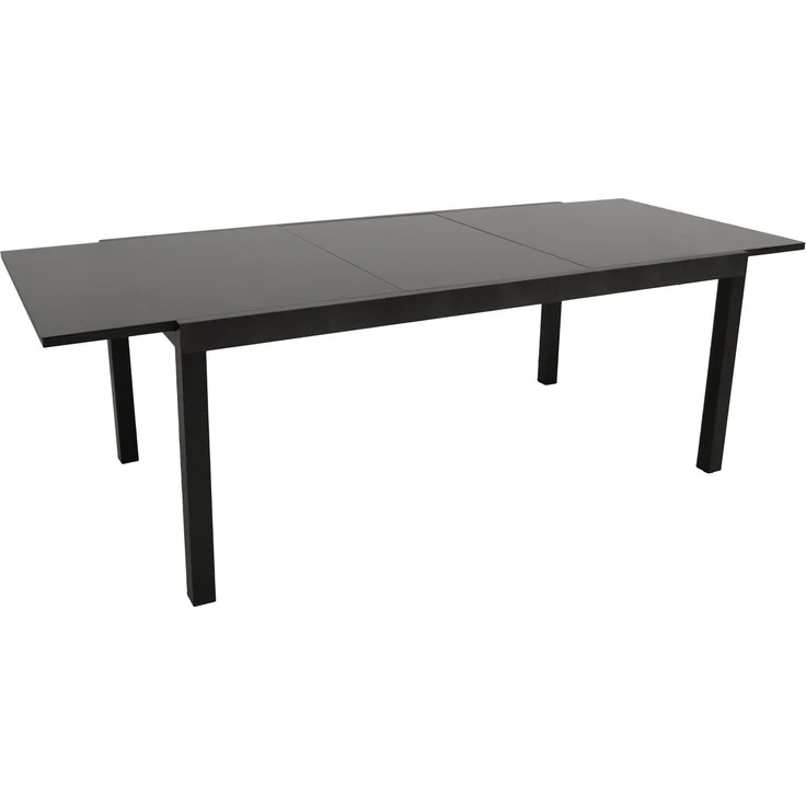 DEGAMO ELBA Garten-Ausziehtisch, Alu + Glas, anthrazit/schwarz, 180/240x100cm – Bild 1