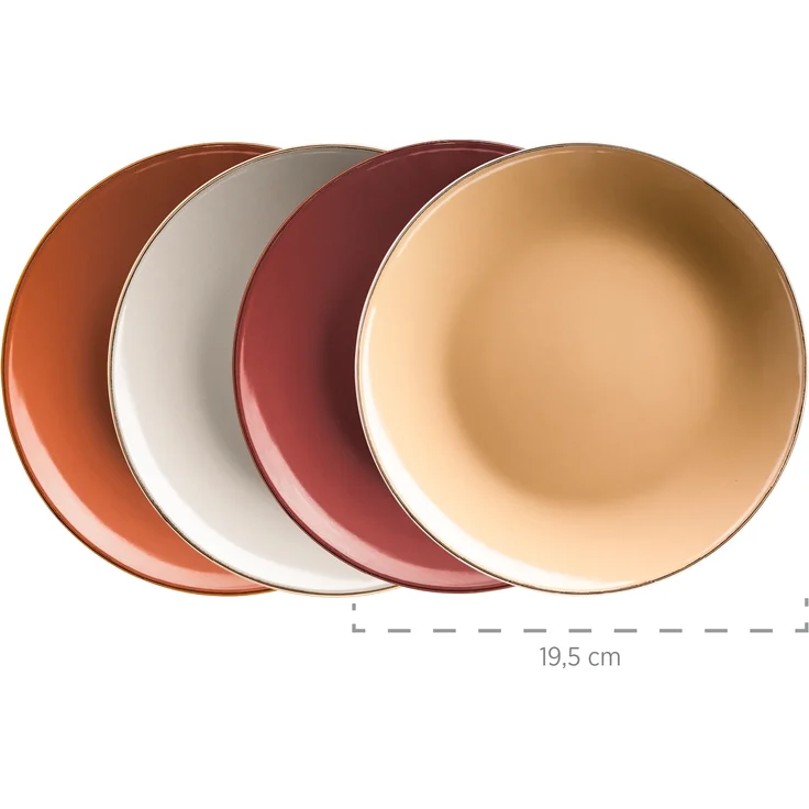Mäser 931871 Kombiservice Metallic RIM für 4 Personen, Steinzeug, mehrfarbig (1 Set, 16-teilig) – Bild 3