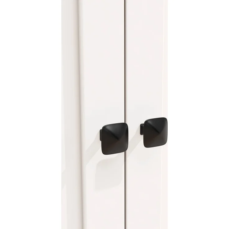EINHOM Hochschrank mit LED-Beleuchtung & Glasregal, 184 cm hoher Buffetschrank mit Hakenleiste, Weiß, Belastbar bis 60kg – Bild 6