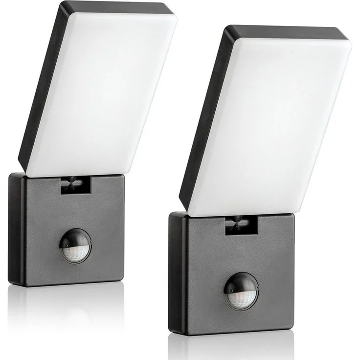 SEBSON Außen-Wandleuchte 2x LED Außenleuchte Bewegungsmelder 9m/140° IP65 15W kaltweiß, Kaltweiß, Bewegungsmelder programmierbar – Bild 1