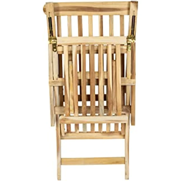 SAM 2er Set Gartenliege Puccon, verstellbare Sonnenliege, Teakholz massiv, Liegestuhl klappbar, Deckchair/Holzliege ideal für Balkon, Terrasse und Garten – Bild 6