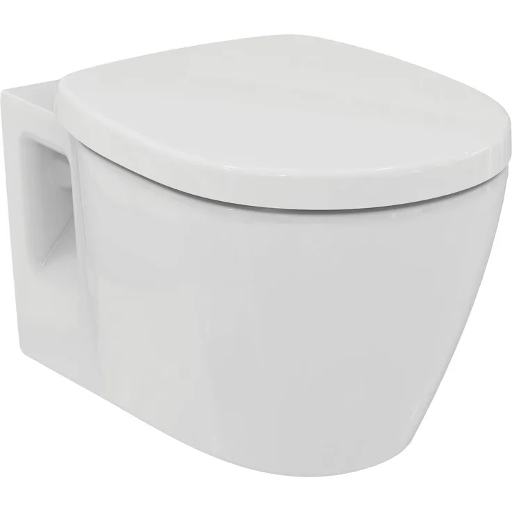 Ideal Standard Connect WC-Set, Wandtiefspül-WC mit Absenkautomatik, Rundes Design, Alpin Weiß