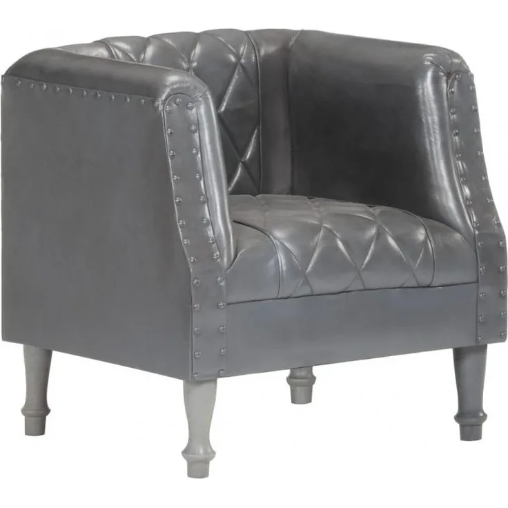 vidaXL Sessel Grau Echtes Ziegenleder 286618