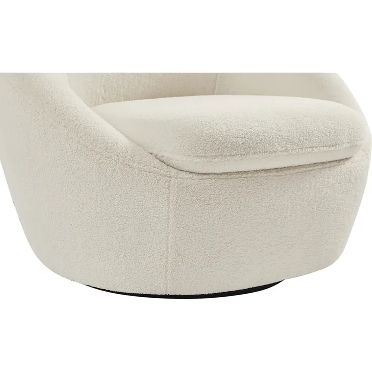 Vente-unique - LACARA Sessel Stoff Weiß - B 78 cm x H 70 cm x L 88 cm – Bild 5