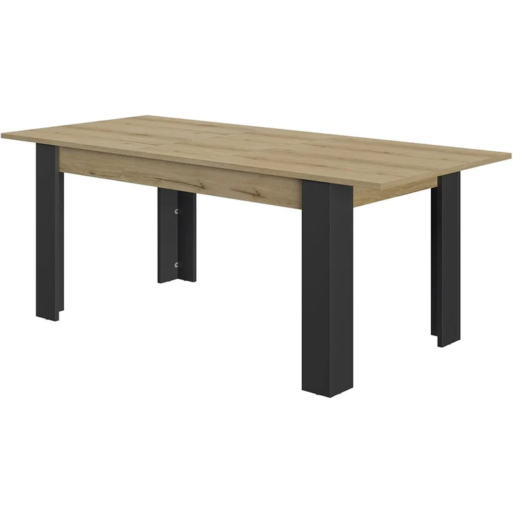 Calicosy Rechteckiger Tisch 4 Beine 1 Verlängerung L200 cm - TRUST - Braun – Bild 5