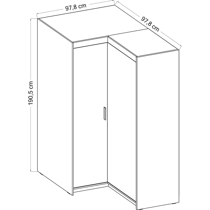 AX LIVING Eckschrank Eiche Lefkas Storicos Schrank 97,8 x190,5 x97,8cm – Bild 4