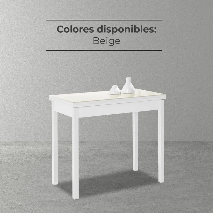 ASTIMESA Buchtyp Küchentisch, Beige, 80x40 cm bis 80x80 cm – Bild 6