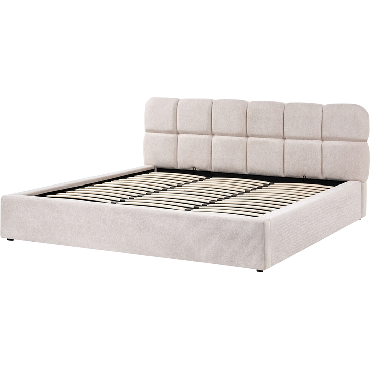 Bett mit Stauraum Stoff BASTON 180x200 cm Hellbeige – Bild 4