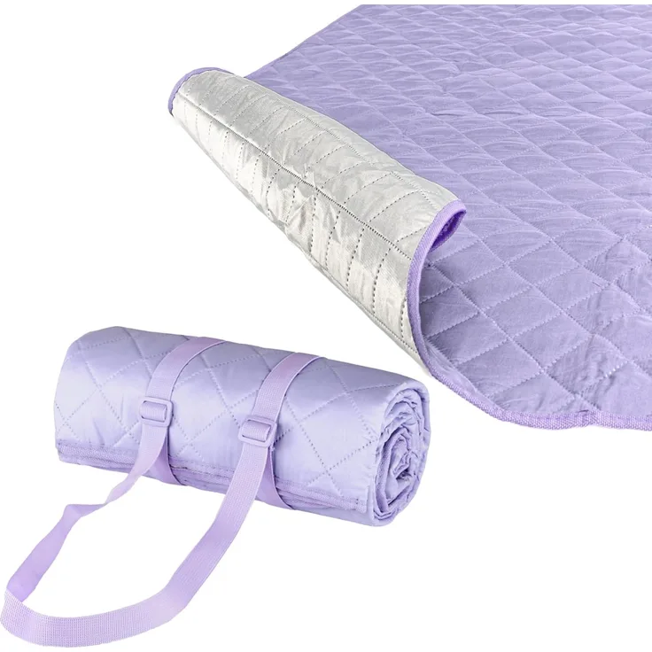 Hylat Baby Picknickdecke - Gepolsterte Stranddecke - Violett - Wasserabweisend, wärmeisolierend, aus weichem gestepptem Stoff, 130 x 170 cm - Robustes Design, leicht und faltbar mit Tragegriff