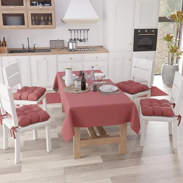 Petti Artigiani Italiani - Tischdecke, Küchentischdecke aus Baumwolle, einfarbig, Dunkles Puder X15 Plätze (140 x 300 cm) – Bild 4