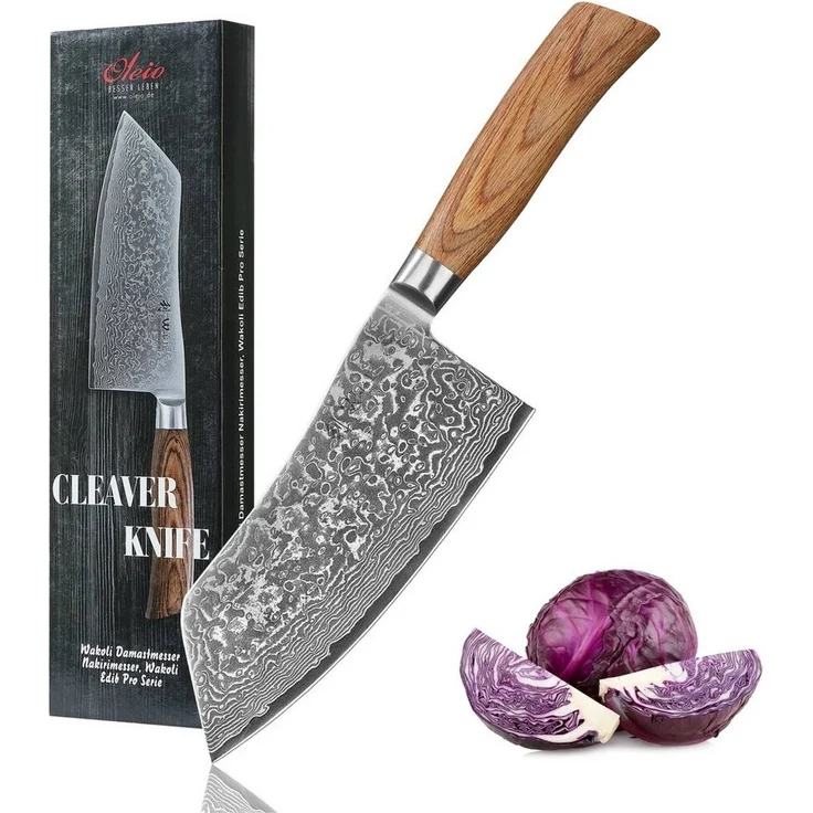 Wakoli Asiamesser EDIB Pro Damast Chai Dao I Küchenmesser Kochmesser I 17cm Klinge, 67 Lagen Damaststahl, VG-10 Stahlkern – Bild 5