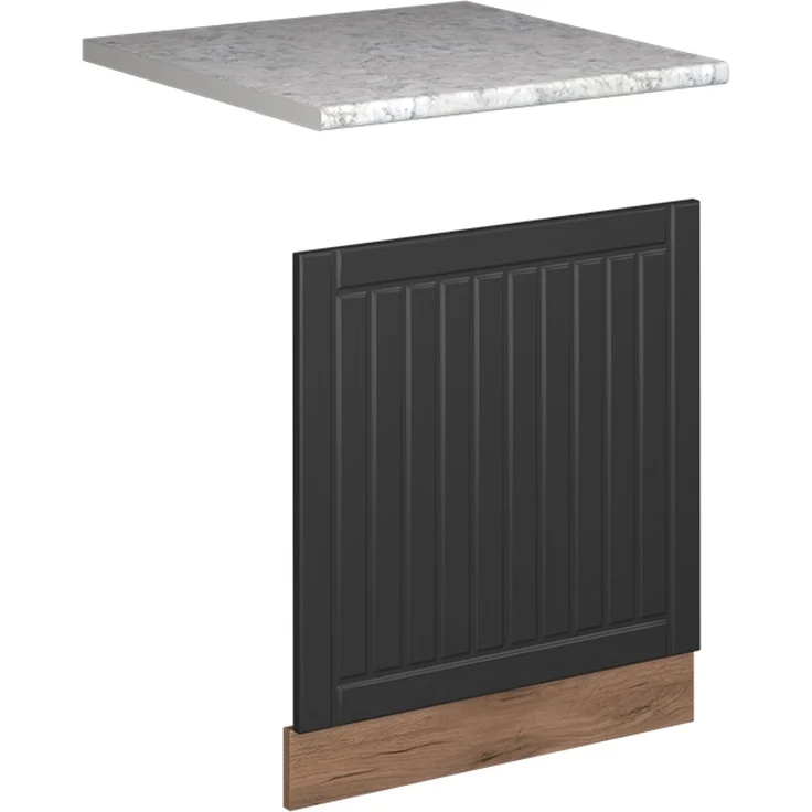 Frontblende Fame-Line Dunkelgrau/Goldkraft Eiche 60 cm, AP Marmor Vicco – Bild 1