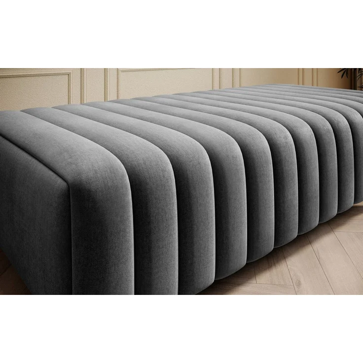 Polsterhocker Designerhocker Hocker ELENI Stoff Monolith Dunkelgrau – Bild 2