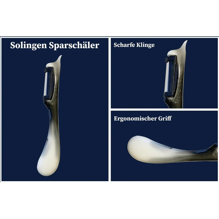 SMI Sparschäler Solingen Sparschäler Gemüseschäler Kartoffelschäler Universalschäler, (1-tlg, 1 tlg), Rechts- und Linkshänder nach klingen wechseln – Bild 3