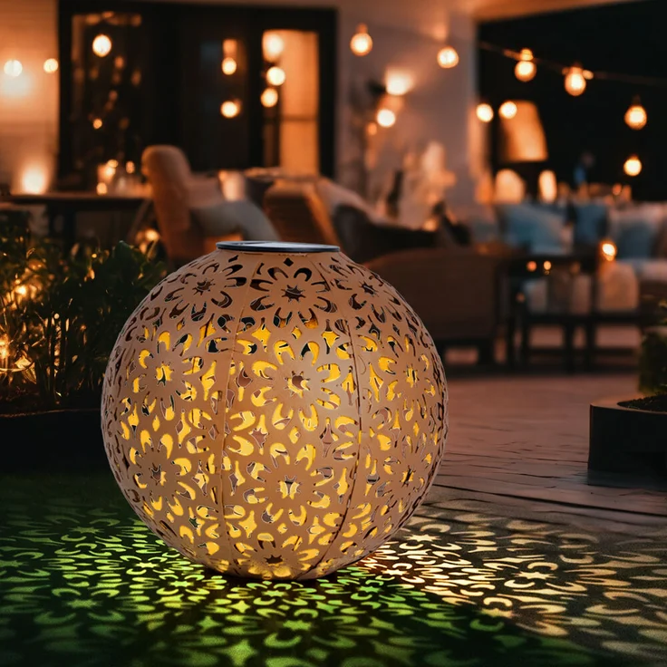 3x LED Solarleuchte, Dekorgeflecht-Kugel, D 20 cm – Bild 7