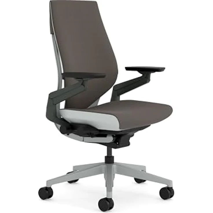 Steelcase Gesture Ergonomischer Bürostuhl mit 360° Armlehnen und 3D-Live Back Lumbalstütze Dunkelbraun – Bild 2