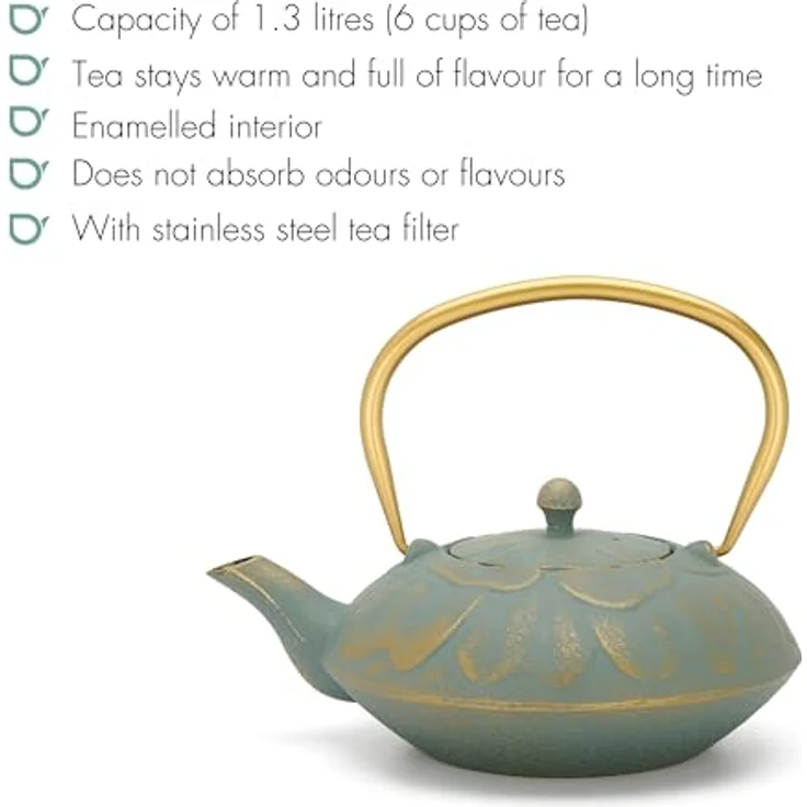Bredemeijer Teekanne Kunming 1,3l Gusseisen blau 153050 – Bild 3