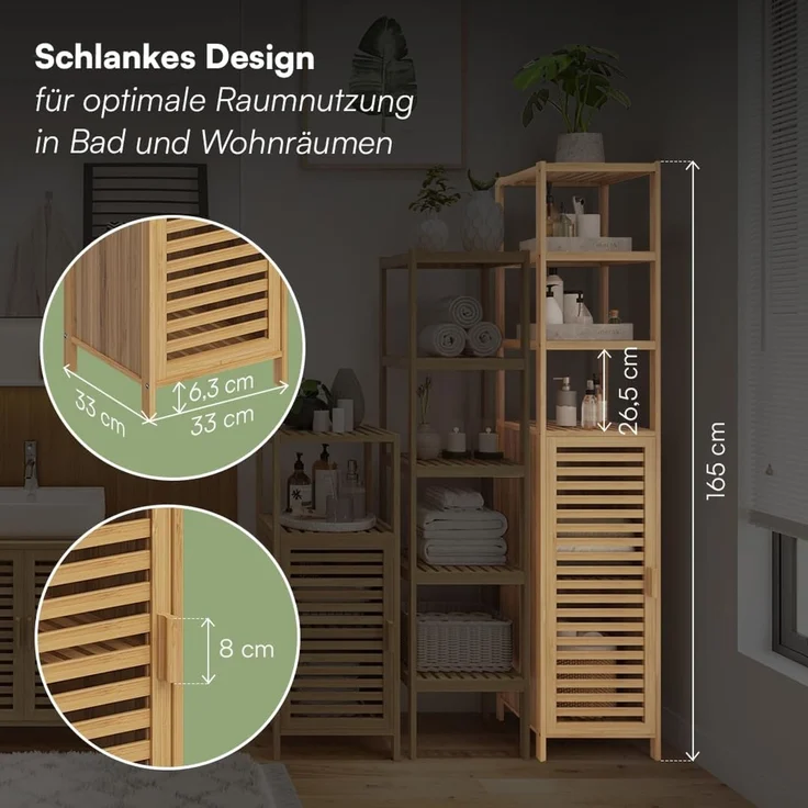 Bellamio Newa Badezimmer-Set, 1x Waschbeckenunterschrank, 1x Hochschrank – Bild 9