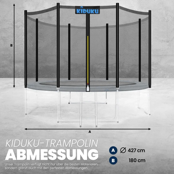 KIDUKU Trampolin Ersatznetz, 6 Stangen, Ø 427 cm – Bild 5